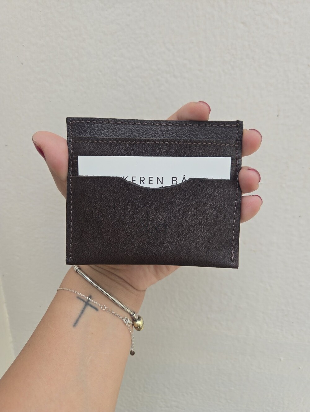 Chocolate Leather Card Holder